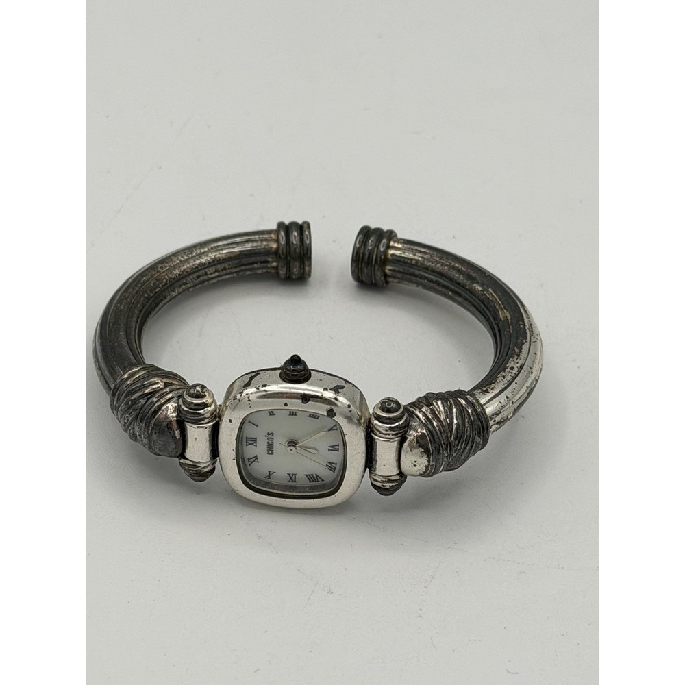 Chico's CH-212 Quartz Cuff Bracelet Watch‎ Silver Tone Roman Dial Working